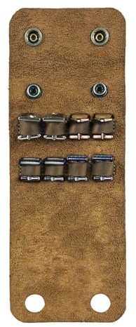 Hide & Groom, Cufflink Case for Groomsmen, Best Men, Bachelors, Protective Storage for Shirt Studs, Full Grain Leather, Handmade, Bourbon Brown