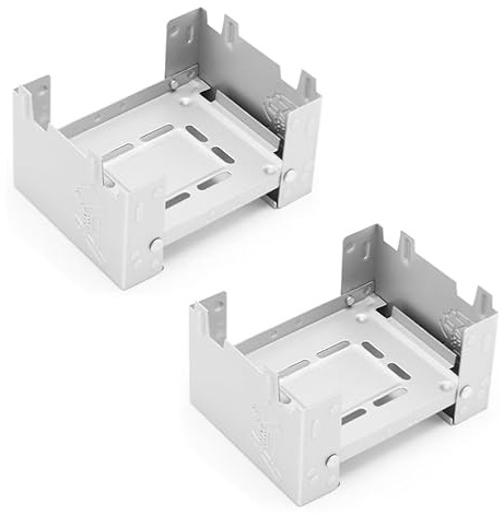 RecDec Paquete de 2 hornillas de combustible sólido, portátiles, compactas, plegables, de cera de alcohol sólido, para camping, al aire libre, mochileros, senderismo, supervivencia, picnic