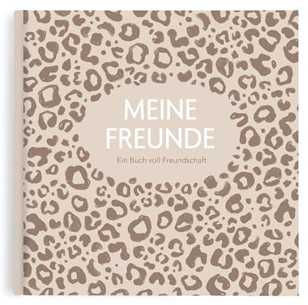 kind of hazel® Freundebuch für Erwachsene Leo Muster – Poesiealbum | Zum Ausfüllen für beste Freundin, Kollegin, zum Abschied oder Geburtstag – Gästebuch, Bucket List, Erinnerungsbuch