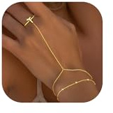 TINGN Armband dam guld med ring, 14K guld guldpläterat lager handkedja bokstäver armkedja fingerring armband ring handkedja med bokstäver personliga gåvor för kvinnor flickor flickvän