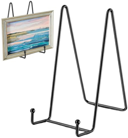 Support de Présentoir à Assiettes de Table | Cadre Métallique Décoratif pour Étagère Porte-Assiettes | Support à Chevalet en Fer pour Tableaux Cartes Plats Artisanat | Disques Plaques Albums