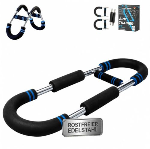 Power Twister Armtrainer, Brusttrainer Männer (20-30KG) / (30-50KG) - Trainingsgerät mit Anleitungen & Übungen, Rostfreier Edelstahl / Fitnessgerät für Zuhause & Outdoor - MUSQEL PREMIUM