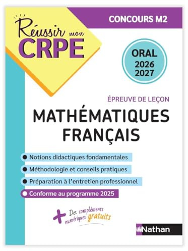 Réussir mon CRPE Mathématiques Français concours M2 oral 2026-2027
