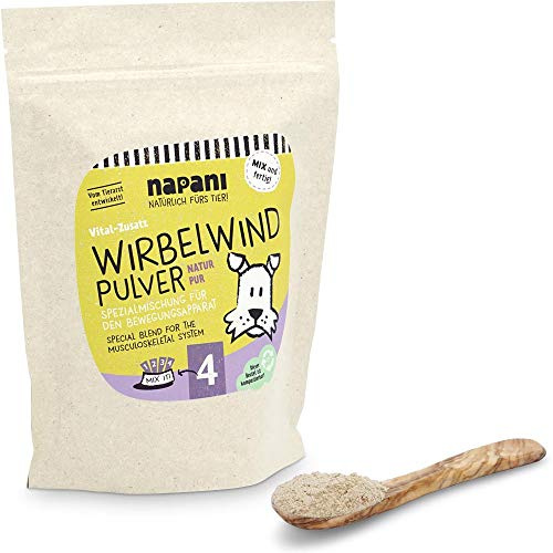 napani Wirbelwindpulver - Vital Zusätze für Hunde, MSM Pulver Hund, fördert die natürliche Funktion von Sehnen, Bändern & Gelenken, Ergänzungsfuttermittel für Hunde, Gelenkbooster, 1 x 250g