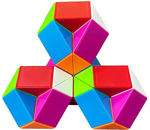 EACHHAHA 24 Blöcke Magic Snake Magische Schlange Spielzeug Snake Puzzle magischer Schlangenwürfel für Kinder und Erwachsene-mitgebsel Kindergeburtstag(Regenbogen*1)