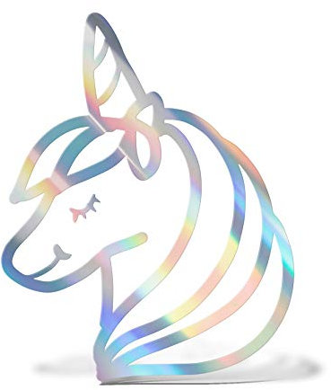 ERREINGE Aufkleber mit Hologramm-Aufkleber, 40 cm, Einhorn, Kinder, Prinzessinnen, Vinyl, Wandtattoo, Laptop, Auto, Motorrad, Wohnmobil