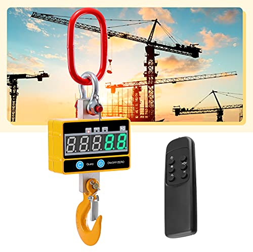KKTECT Balance Suspendue Électronique 2000kg Industriel Peson Électronique à Grue numérique Super Claire Rechargeable avec télécommande Balance Suspendue électronique de Haute précision 2T