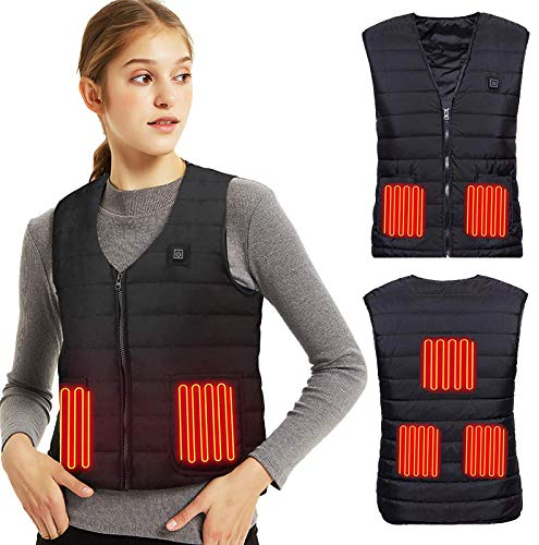 Lyeiaa Heated Vest for Men Ladies Electric Heated Jacket with USB Charging Heated Vest, Washable Warm Heat Jacket with Optional Temperature