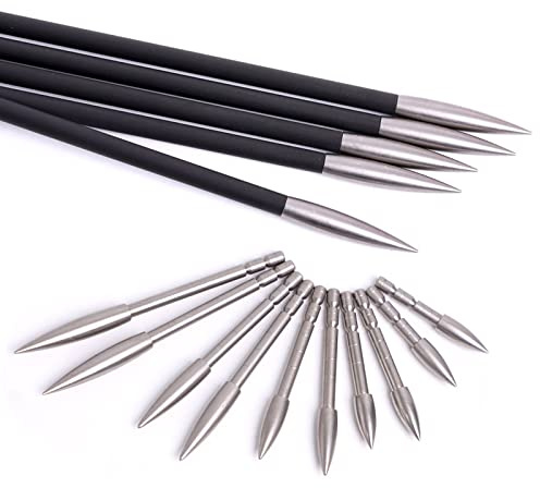 Lamehfyo 12pcs Punte di Freccia per Tiro con L'Arco Inserisci Punte per frecce 70/80/90/100/120 Grain Punti Campo per tiro con L'Arco a Testa Larga per della Freccia ID 4,2 mm (80 grani)