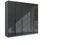 Rauch Möbel Modern by Quadra Spin Schrank Drehtürenschrank, Grau metallic/Glas basalt, Schwarz, 5-trg., inkl. 3 Kleiderstangen, 3 Einlegeböden, BxHxT 226x210x54 cm