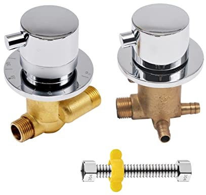 AFUDER Rubinetto Termostatico Per Doccia 2/3/4 Miscelatore per Valvola Doccia in Ottone Dritto Controllo Rubinetto Valvola Direzionale interruttore di Collegamento Tubo Valvola Doccia