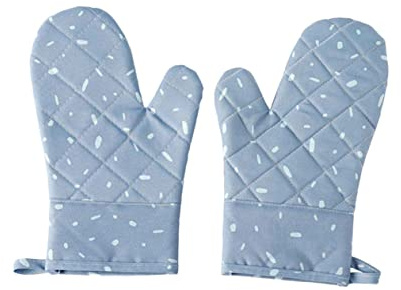 Veemoon Thick Fabric Oven Mitts Non-slip Silicone Heatproof Cooking Gloves Microwave Oven Gloves Insulated Reusable for Kitchen Baking