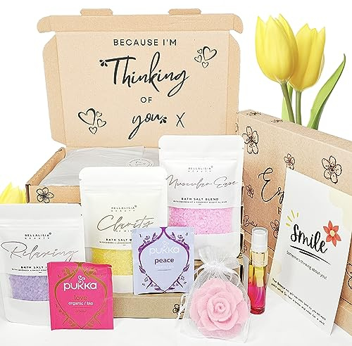 Bellalisia Thinking of You Gifts for Women, Relaxation Letterbox Present, Hug in a Box Care Package Set, Perfect for Mother's Day, Birthdays, Sympathy, Get Well, Valentine's and Bereavement.