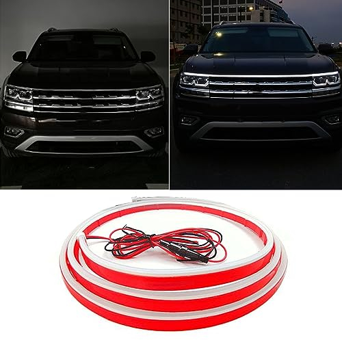 Universal Auto Tagfahrlicht Motorhaube Lichtstreifen LED Strip Flexible Waterproof Streifen Licht Dynamic Scan Start Up Kit für SUV, LKW