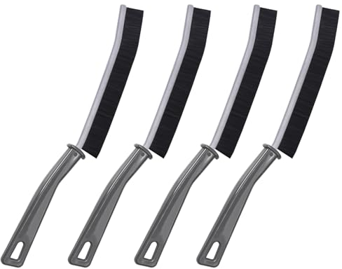 Spazzola per Pulizia Fessure 4 Pcs, Aeyytoe Spazzola per Dettagli, Spazzola a Mano a Fessura Lunga per Giunti Profondi per Piastrelle Bagno Cucina