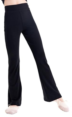 Daydance Kids Girls Black Flare Leggings Modal Boot Cut Dance Pants for Ballet, Yoga, Jazz, Gymnastics, Exercise and Workout