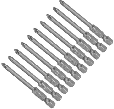 CoCud Punte per Croce Avvitatore Croce, PH1 65mm Lungo 1/4 Gambo Esagonale, S2 Punte Magnetiche Croce Trapano per Potenza Impatto Guida, 10 Pezzi