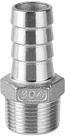 1/8 1/4 3/8 1/2 3/4 1 BSPT männlich 6 8 10 12 13 15 16 19 20 25 32 mm Schlauchtüllenanschluss 304 Edelstahl-Schlauchkupplung(10mm,STRAIGHT MALE_1/4)