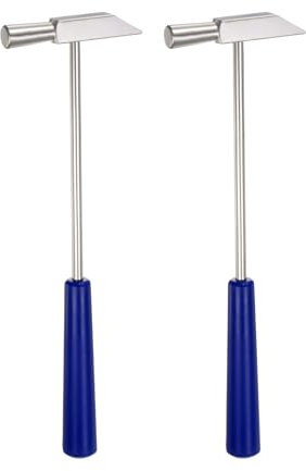 sourcing map 2pcs Double Face Small Plastic Metal Hammer 8 Round Triangle Dual Head Multifunctional Mallet for Jewelry Watch Handcraft, Blue