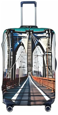 GaxfjRu Brooklyn Bridge Personalisierte Gepäckabdeckung, TSA-geprüfte Koffer, Kofferabdeckungen für Gepäck, 71,1 cm, große Kofferhülle, Weiß, Small