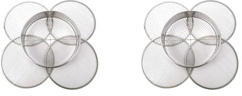 Decqerbe 2X Garden Potting Mesh Sieve Sifting Pan - Stainless Steel Mix Soil Filter 4 Sieve Mesh Filter(1/8In,1/4In,3/8In,1/2In)