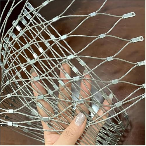 SSDDLZEQ Tiertrennnetz, Flexibles Edelstahl-Drahtgeflecht-Seil-Sicherheitsnetz, 304 Edelstahl-Absturzsicherungsseilnetz (Abmessung: H1xL5m)