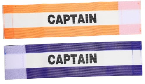 KITANDOVE 2stücke Elastische Fußball-kapitänsarmbänder Blau Und Orange Wiederverwendbare Armbinden Für Teamleiter Bei Fußballspielen Langlebig Und Praktisch Für Sportaktivitäten