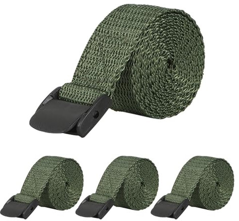 Acuxiaza Kameragurte für Wildtiere, Trail-Kamera, 145 cm, robuste Nylongurte mit Nockenschnallen, Spanngurte, Nylonfaserriemen für Jagd, Kamera-Zubehör, Grün, 4 Stück