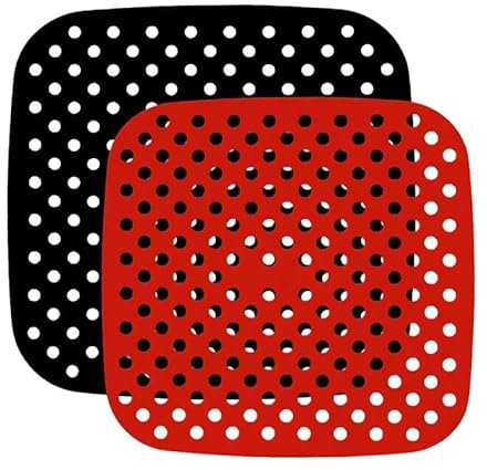 Annlpoy 2pcs tapis silicone air fryer pour friteuse à air réutilisables nettoyer antiadhésif pour friteuse à air comprimé,7,5 Pouces, pour Friteuses à Air, Cuiseurs à Vapeur et Moules à Gâteaux