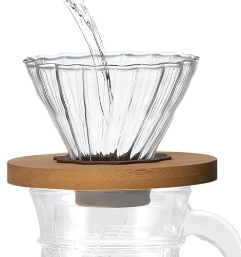 Gotero de café de para verter sobre el café, filtro de café de transparente con soporte, taza individual para verter, cono de filtro reutilizable, embudo de café para el hogar