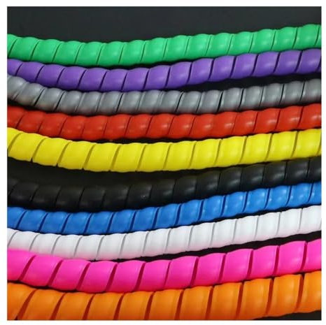 ERQIAO Spiral Protective Sleeve Reinforced Winding Tube Retardant High Temp PP Anti Bite Wire Insulation PC Data Cable Cord Protection(Black,12MM_1M)