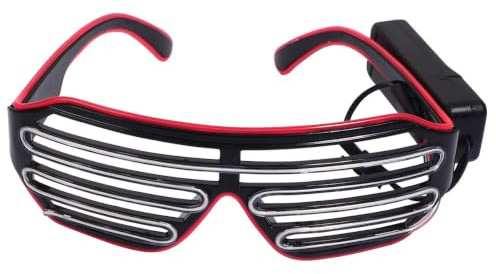 ibasenice Leuchtbrille aus Kunststoff mit LED Blinklicht Stylishe Schwarze Partygläser für Partys und Festivals Komfortable Kostümrequisiten mit Hellen Lichtern Zufällige Farbe