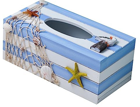 JECOMPRIS Scatola Del Tessuto Stellare Rettangolare Retrò Decorativo Arredamento Porta Fazzoletti Per Il Viso Supporto Tissutale Copertura in Tessuto Decorazione Resina