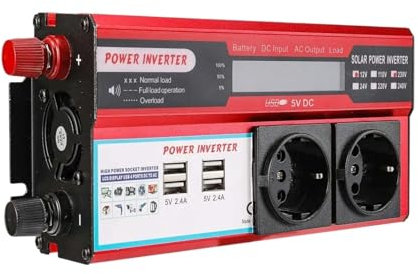 Onduleur 4000 W 3000 W DC 12 V vers AC 220 V Transformateur avec 4 Ports USB Chargeur Poche EU Et Affichage LED Onduleur Puissance(12V 4000W(EU))