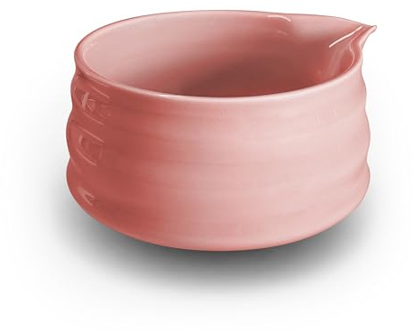 AIYICIII Ceramic Matcha Bowl with Spout 500ml / 17oz, Japanese Chawan for Whisking & Pouring, Handmade Matcha Tea Bowl for Green Tea Ceremony & Daily Use (Pink)