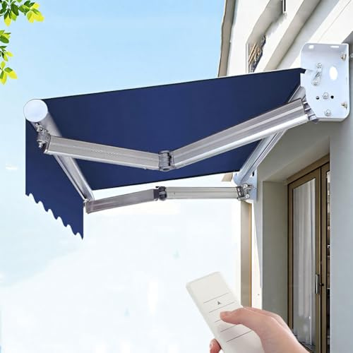 Tenda da sole elettrica retrattile con telecomando, per esterni, per terrazza, cortile, balcone, tettoia per la protezione di finestre e porte