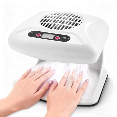 300W Air Nail Dryer with Automatic Sensor, Warm & Cool Air Nail Polish Dryer for Normal Nail Varnish, Hands & Feet Manicure Pedicure Fast Drying Machine for Home & Salon Use (Pink)