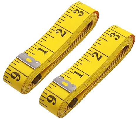 2 PCS Body Tape Measure,120 Inch/300cm Soft Tape,Soft Pocket Measuring Tape For Body Fabric Sewing Tailor, Weight Loss, Craft Knitting, Double Scale (Yellow)