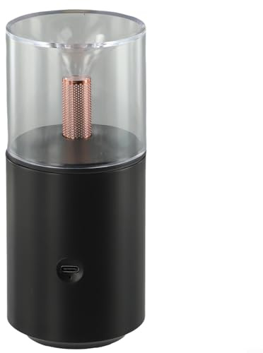 Yuanpgky Electric Air Humidifier with Candle Light Effect and Essential Oil Diffuser for Home and Car Use, 120ml Water Tank Capacity, Powered, Automatic(Black)