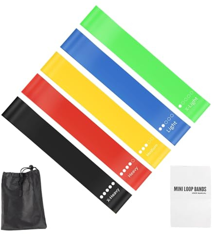 Zegnuem Fitnessbänder, 5 Stück Elastisch Widerstandsbänder, Gymnastikband 5er Set, Physiotherapie Und Reha, Resistance Bands Für Muskelaufbau, Pilates, Yoga, Fitness, Kraftraining Und Bodybuilding