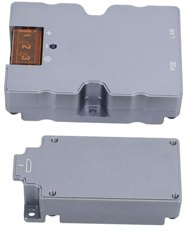 Jeanoko Set di Adattatori Poe Gigabit Ethernet con Protezione da Sovratensione per Uso Interno/Esterno Ad Alte Prestazioni Lega di Alluminio 1 Set