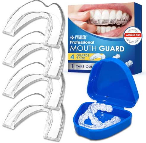 Set de 4 Férulas Anti-Ronquidos, Dispositivos Anti Ronquidos para Bruxismo, Protector Bucal Anti-Ronquidos, para Dormir Mejor, Mejora la Del Sueño y Reutilizable