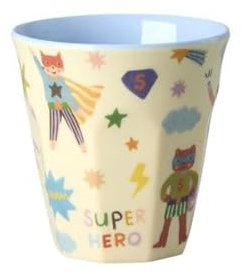 RICE Kinderbecher aus Melamin 160 ml (Ø 7 cm, H 7,5 cm) – „Super Hero“ Small Cup, BPA-frei & lebensmittelecht, spülmaschinenfest (max. 70°C)