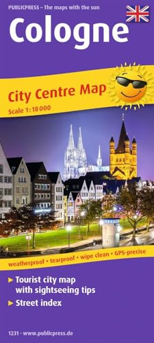 Cologne City Centre Map (engl) 1:18 000: Tourist City Centre map with sightseeing tips and Street index