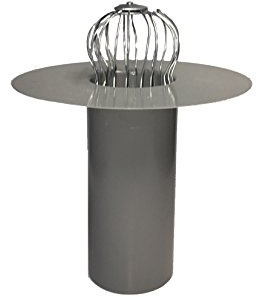 Flachdachablauf DN 100 inkl. Laubfang, Bitumen-/PVC-Flansch, Dachgully, Einlauf, Dachentwässerung, DN 110 (PVC, 250 mm)