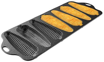 Classic Cuisine Cast Iron Cornbread Pan-Pre-Seasoned Bakeware with 7 Corncob Sticks-Compatible with Oven, Stovetop, Induction, Grill, and Campfires | Pre-Seasoned Bakeware with Corncob Molds, Cast Iron Pans for Oven, Stovetop, Induction, and Grill