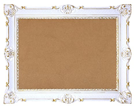 Idea Casa Marco Grande Blanco y Oro Estilo Barroco Falso Vintage 86 x 67 Pintura fotografía póster decoración