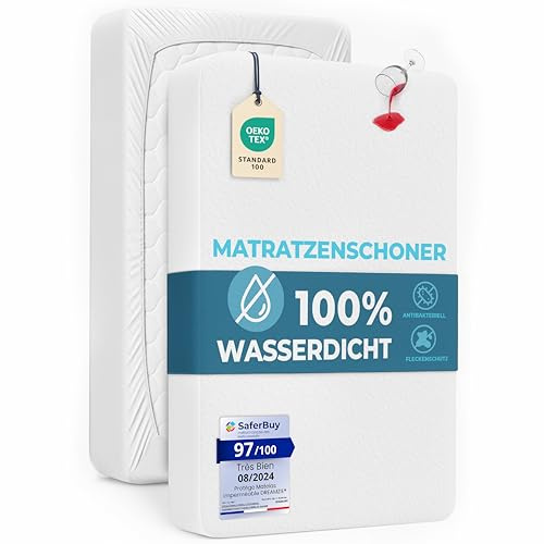 Dreamzie Madrassöverdrag - För Madrass 70 x 190 cm - 100% vattentätt Premium Oeko-TEX® Hypoallergenic Sheet - Optimalt skydd mot dammkvalster och bakterier - Andningsbart och anti-mögel överdrag