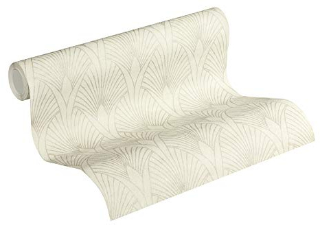 Livingwalls papier peint intissé New Walls 50's Glam 10,05 m x 0,53 m métallisé crème blanc 374271 37427-1