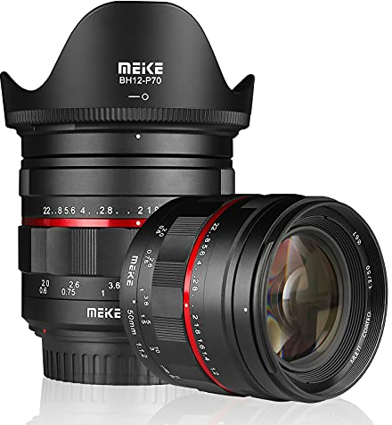 Meike Objectif fixe MK-50 mm F1.2 à grande ouverture, plein cadre, mise au point manuelle, compatible avec les appareils photo reflex numériques Canon EOS EF Mount
